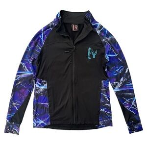 Huntworth OakTree UltraViolet Women’s Med. Black Purple Camo Zip Athletic Jacket